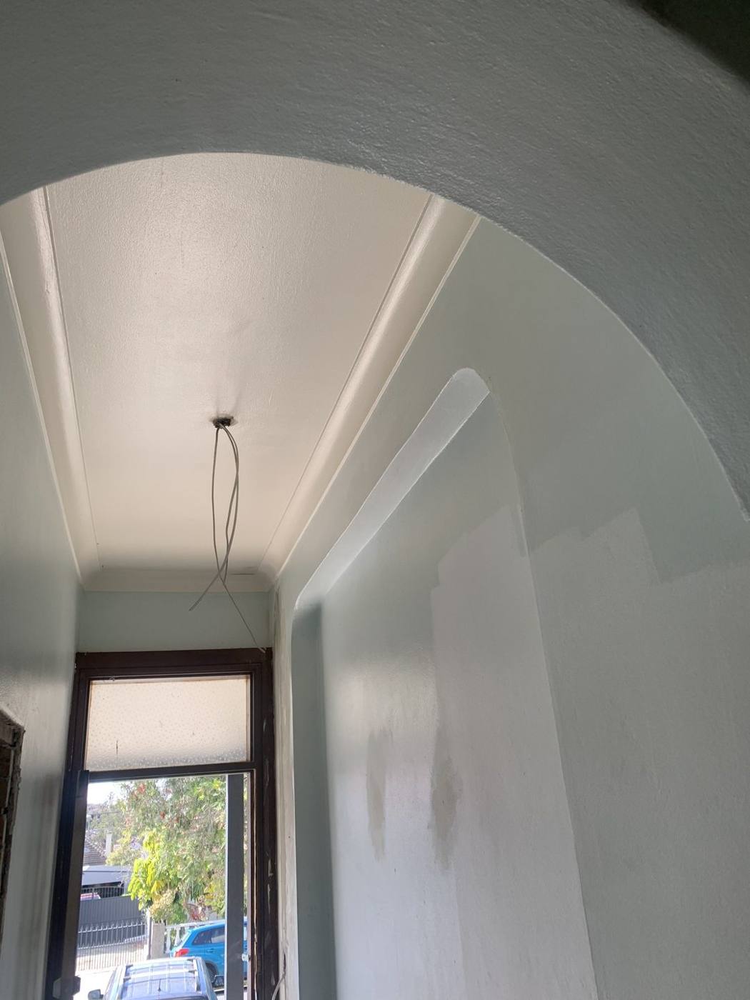 Restored arched heritage plaster ceiling in the original hallway, Dulwich Hill by Loel Homes